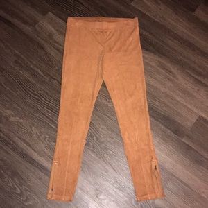 Med Express velvet copper dress pants with zippers